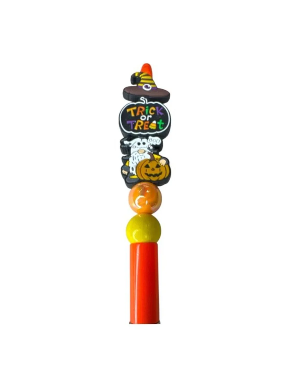 Halloween Trick-Or-Treat Ballpoint Pen With Gnome Pumpkin & Witch Hat Topper Ora